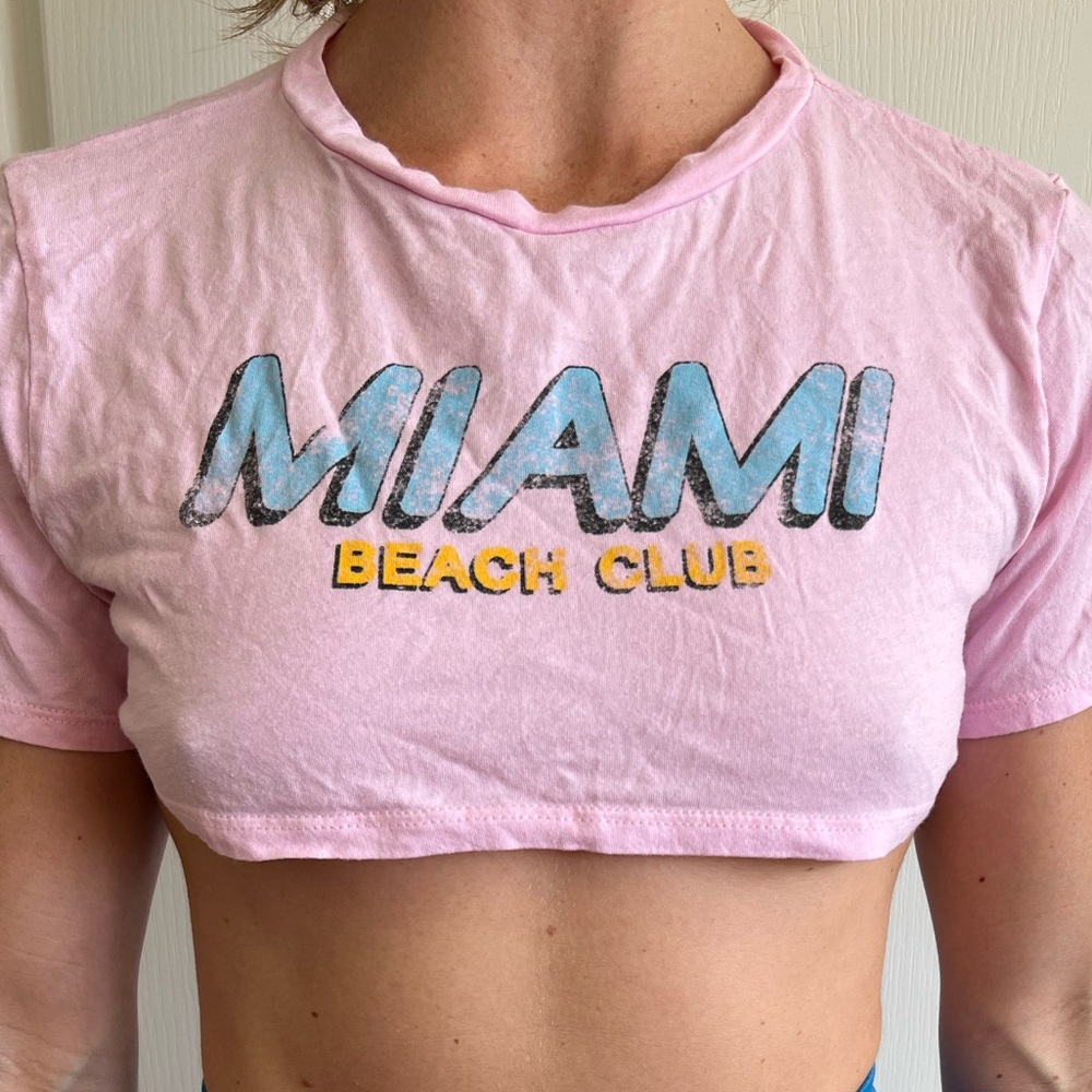 Miami beach club super cropped tank top